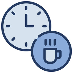 coffee time date clock watch work icon filled outline