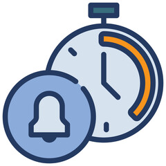 stop watch bell alarm alert warning speed icon filled outline