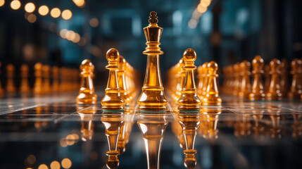 Luxuriöses Schachspiel: Goldene Schachfiguren