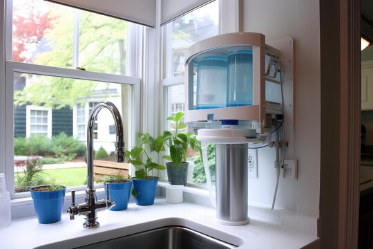 A water filtration system for the house is installed, which includes an osmosis deionization system. Water purification filters are also installed under the kitchen sink.
