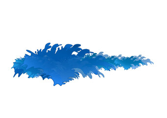 blue water splash shape on white background