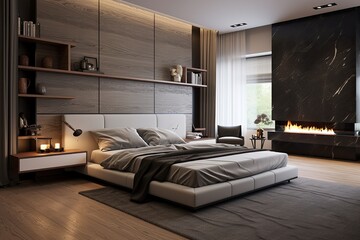 Modern interior design for a spacious bedroom