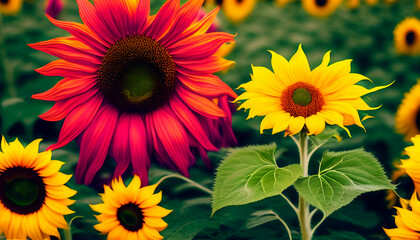 Naklejka na ściany i meble sunflowers in the field