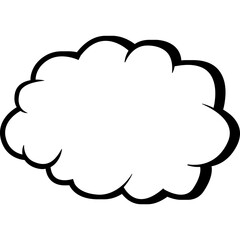 Сomic bubble speech cloud. Pop art retro cartoon sticker. Vector icon illustration