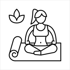 Meditation icon line symbol. Premium quality isolated yoga element in trendy style. vector illustration on white background