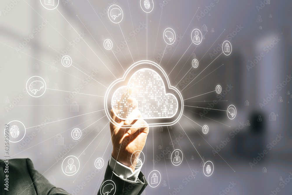 Poster cloud computing and storage technology infrastructure concept