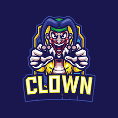 Vector illustration of clown mascot with esport style 