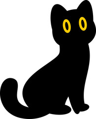 Cute black cat pet icon PNG