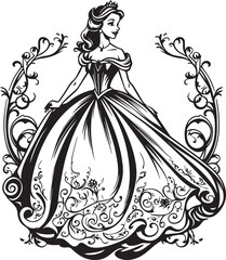 Princess Girl Woman Dress Vector Graphic Silhouette Shape Clipart Digital Art Illustration