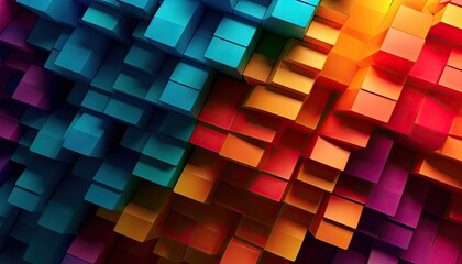 Geometric prism composition abstract 3D render wallpaper, background, cube, pattern, 3d, design, geometric, illustration