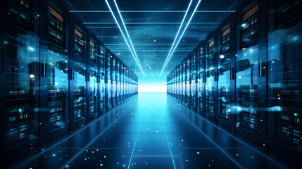Obraz premium soft network technology data center background soft focus 
