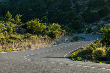 Winding Mountain road, Costa Blanca, Spain - stock photo