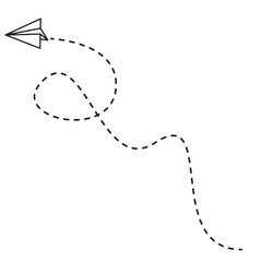 Papper Plane Dotted Line