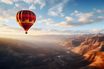 Obraz premium A hot air balloon floating in the air