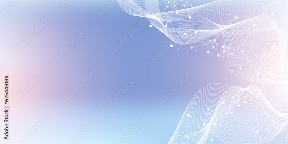 Aufkleber Global network connection concept. Social network communication in the global business concept. Big data visualization. Internet technology illustration.
