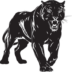 Panther Cougar Cat Animal Vector Graphic Silhouette Shape Clipart Digital Art Illustration