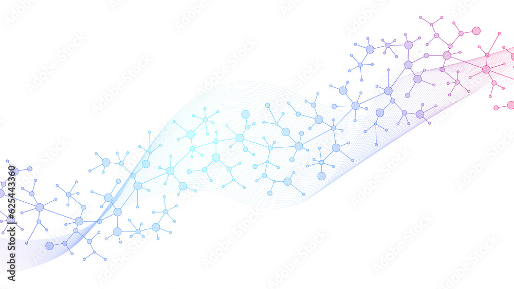 Aufkleber molecular abstract structure background. scientific illustration with molecule dna. medical, science