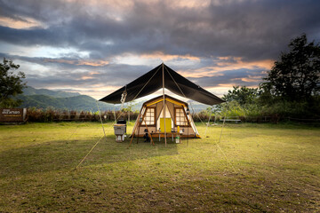 tent in the forest