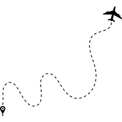 Airplane Plane Dotted Line