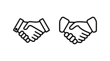 Obraz premium Hand shake icon vector. business handshake. contract agreement. partnership