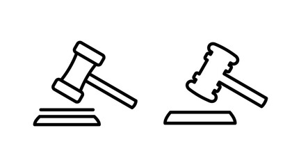 Gavel icon vector. judge gavel icon. auction hammer
