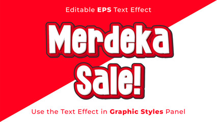 Editable EPS Text Effect of Merdeka Sale for the Independence Day of Indonesia