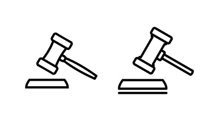 Gavel icon vector. judge gavel icon. auction hammer