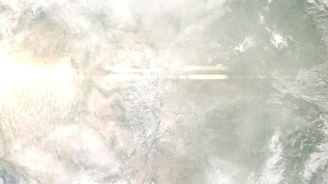 Zoom in from space and focus on Parker, Colorado, USA. 3D Animation. Background for travel intro. Elements of this image furnished by NASA