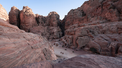 View of a deep valley at petra jordan 