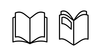Book icon vector. Open book vector icon.