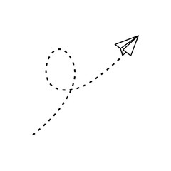 Paper Plane Dotted Line