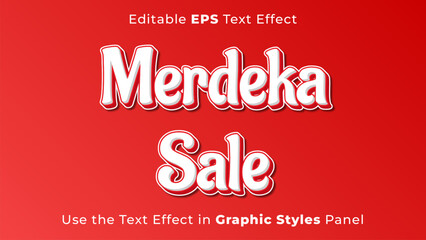 Editable EPS Text Effect of Merdeka Sale for the Independence Day of Indonesia