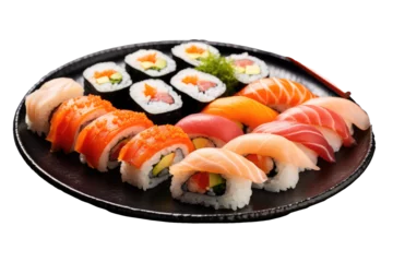  sushi with salmon, Transparent background. generative AI © Tor Gilje