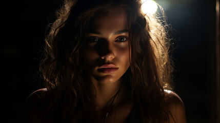 Portrait of the beautiful woman. Generative Ai