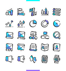 라인 그라디언트 아이콘 세트 03
