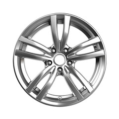 Modern shiny car rim isolated on transparent background