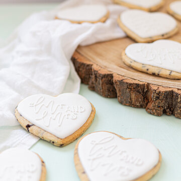 Decorated Mr and Mrs Wedding Cookies
