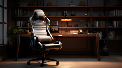 The gaming chair complements the desk - obrazy, fototapety, plakaty