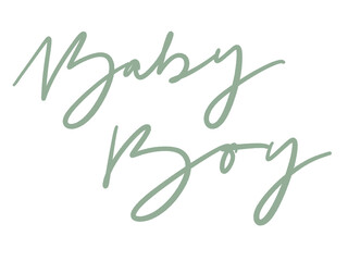Obraz premium Baby Boy handlettering khaki