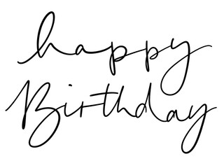 happy birthday ink handlettering