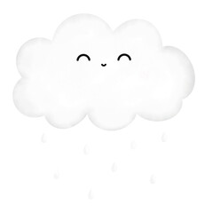 a cartoon cloud with a smiley face