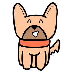 cartoon dog with a red collar and a smile