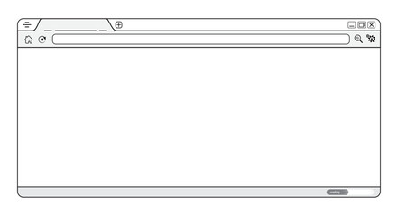 Fototapeta premium User interface internet browser webpage vector design. Editable lines web browser with icons illustration. Homepage mockup background illustration.