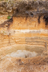 Soil science: cross-section of soil, three ice ages in one soil profile
