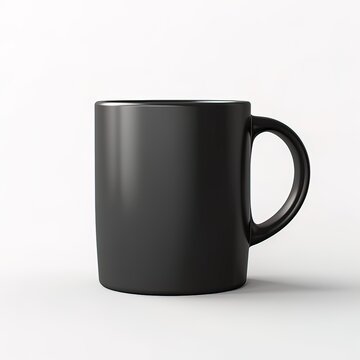 Black mug isolated on white for print on demand