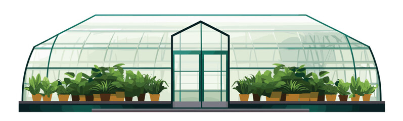 Greenhouse cultivation vector simple 3d smooth cut isolated illustration