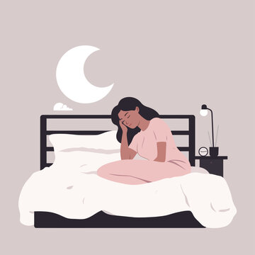Insomnia vector flat minimalistic isolated illustration
