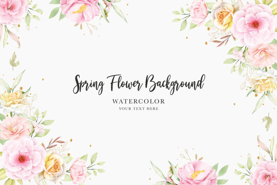 pink watercolor floral background design