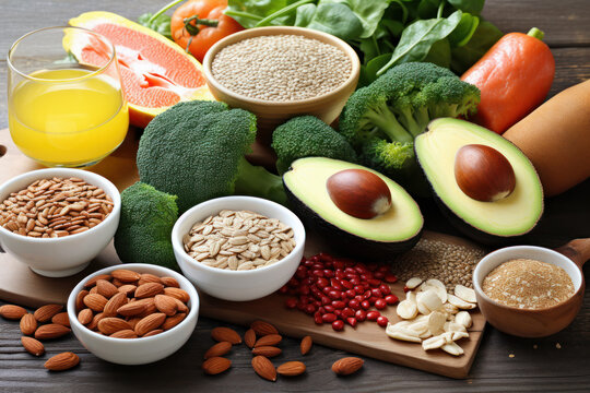 A grouping of various super foods.