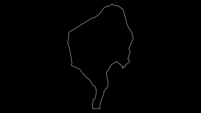An-Nil al-Azraq state map of Sudan outline animation